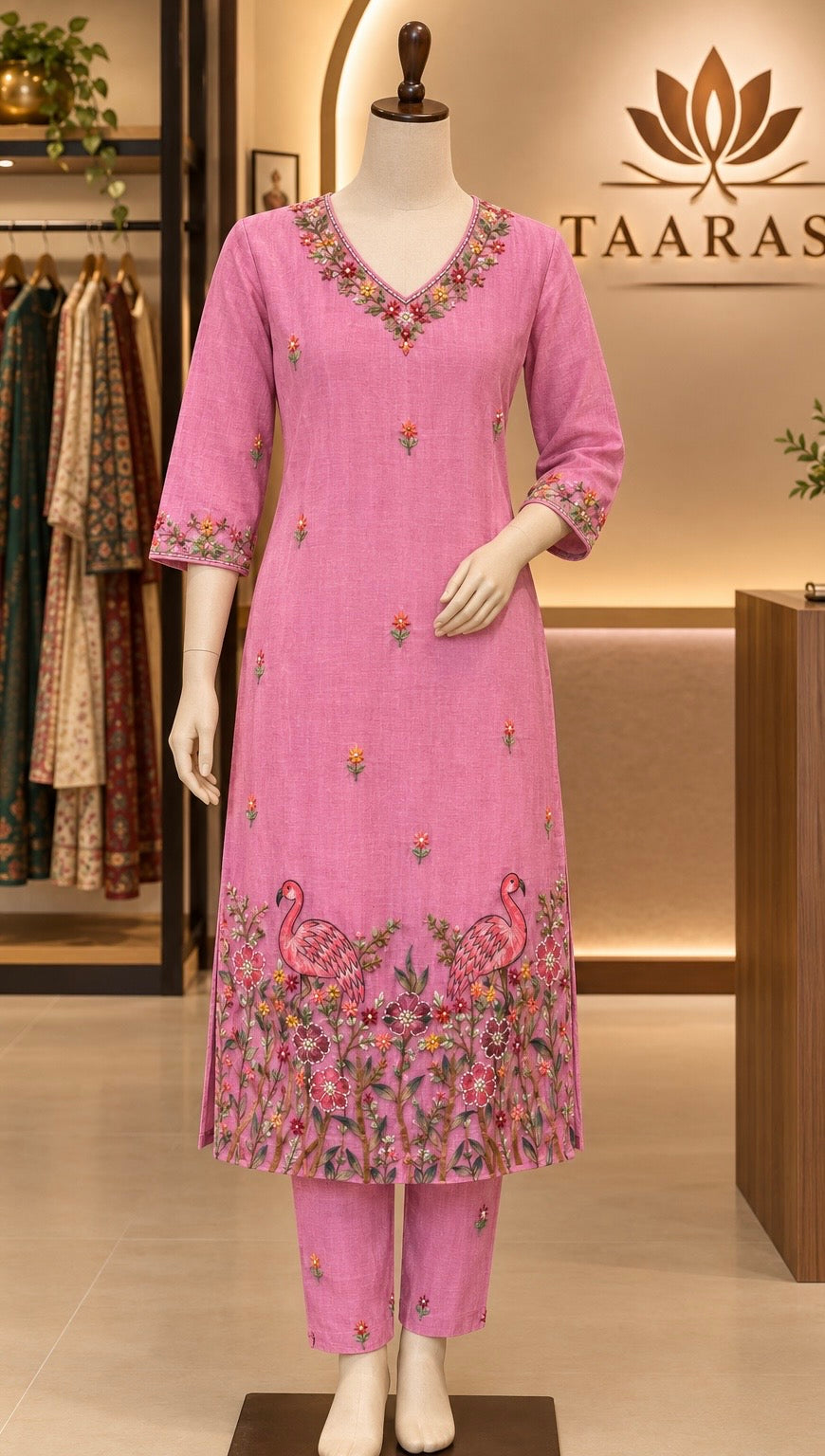 Pink Mulchanderi 2pc dress