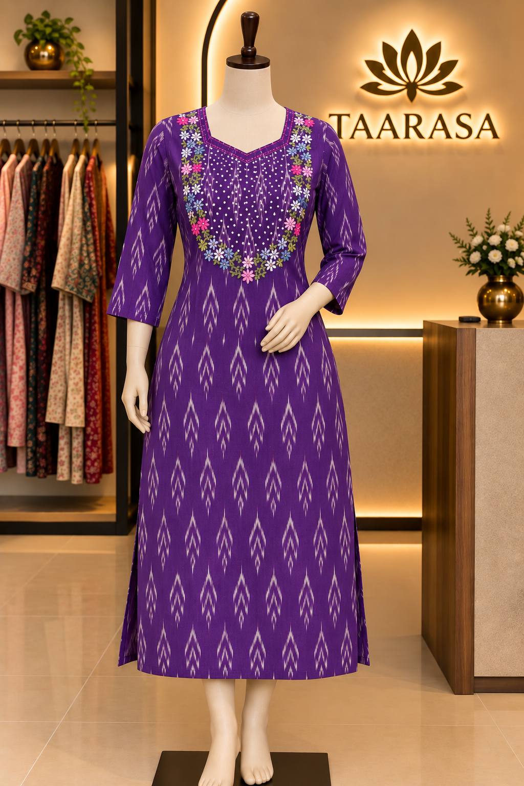 Ikkat Handwork Kurti HK03