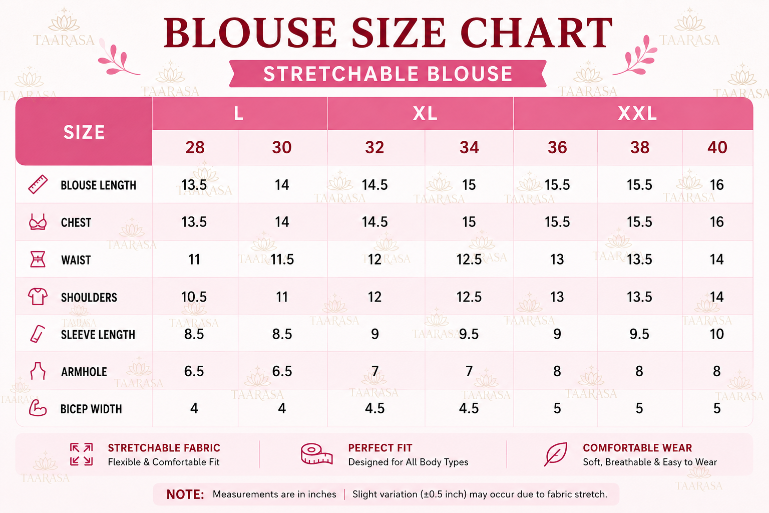 Stretchable blouses Catalog T02