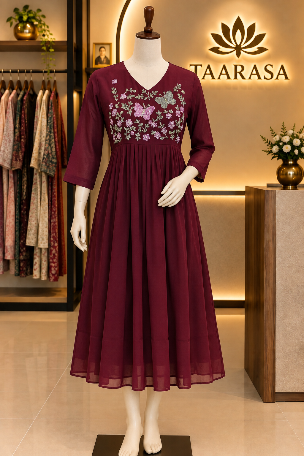 Georgette handwork kurti