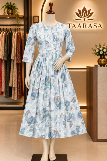 White and Blue Feeding Kurti