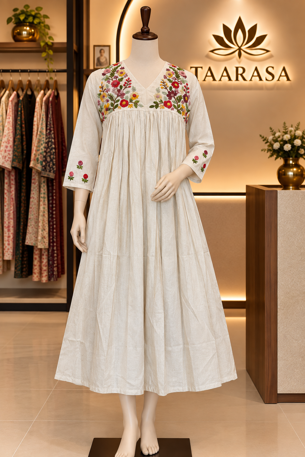 Off White Khadi Cotton Kurti