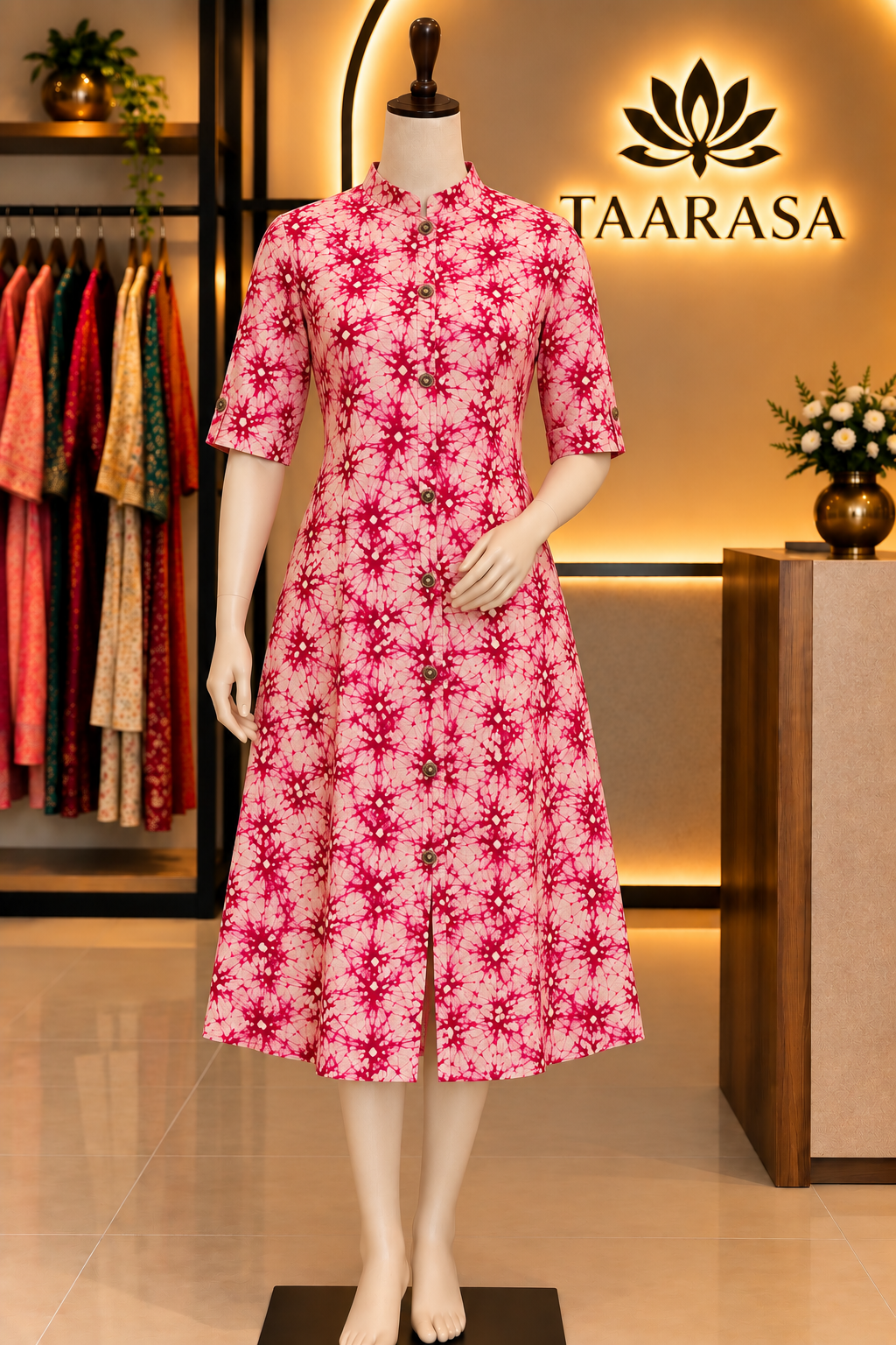 Red Shibori Kurti