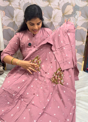 Onion pink 2 pc cotton dress