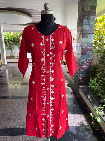 Kutch work khadi cotton kurti