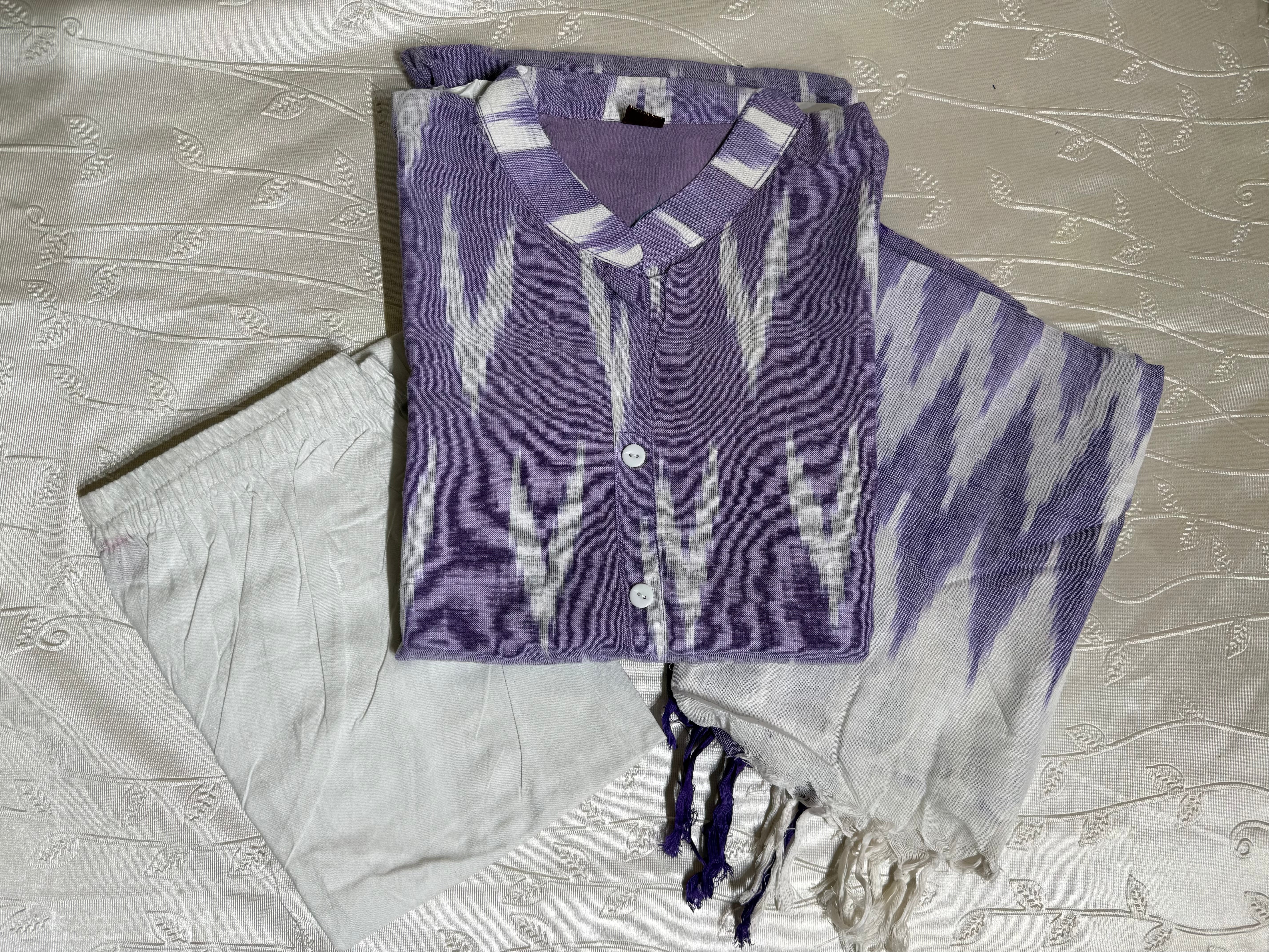 Ikkat 3pc cotton dress