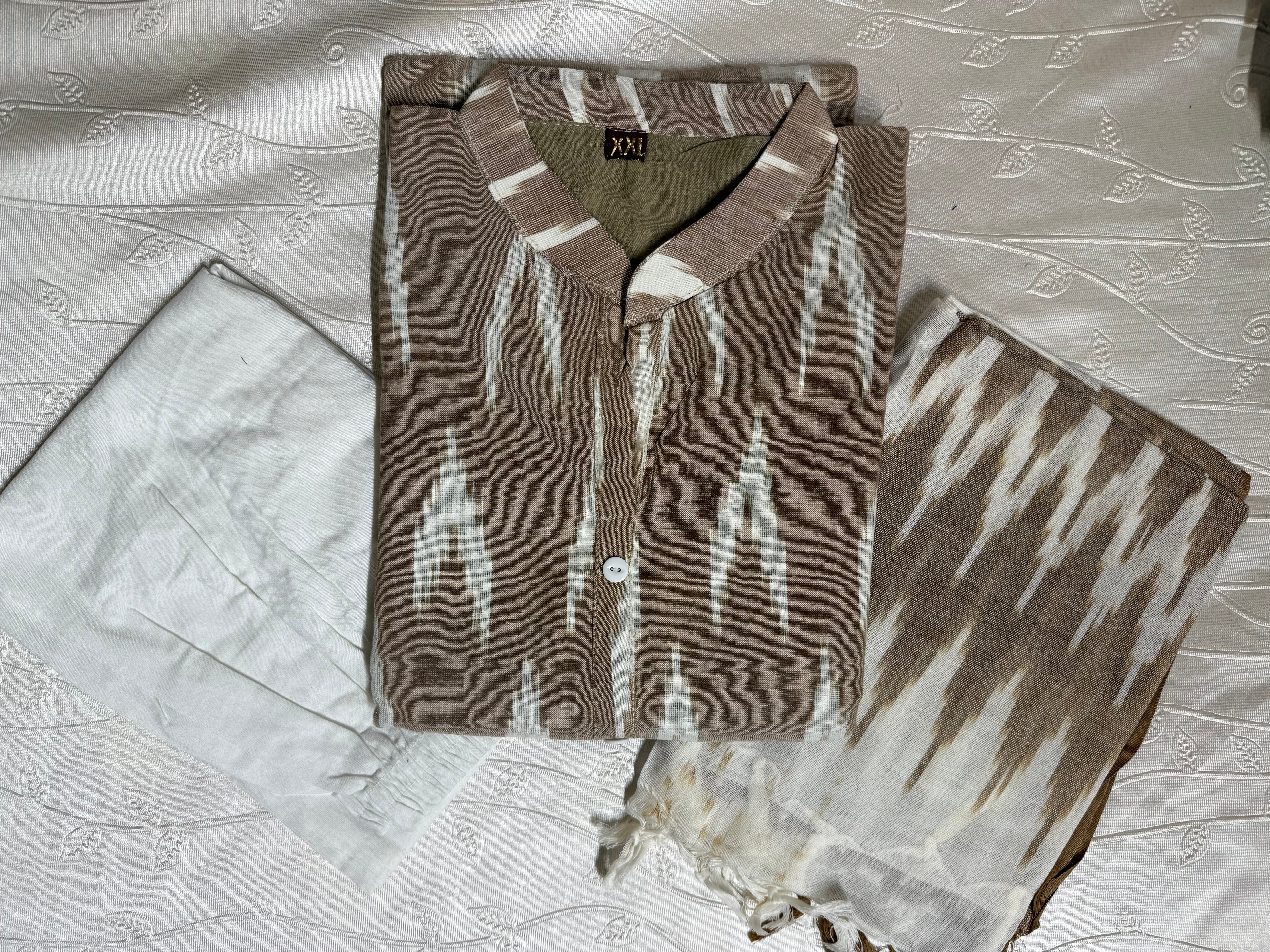 Ikkat 3pc cotton dress
